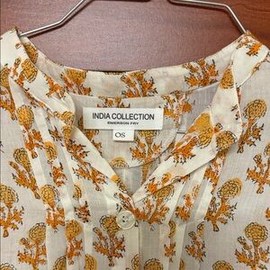 Emerson Fry India Collection Cream and Orange Blouse